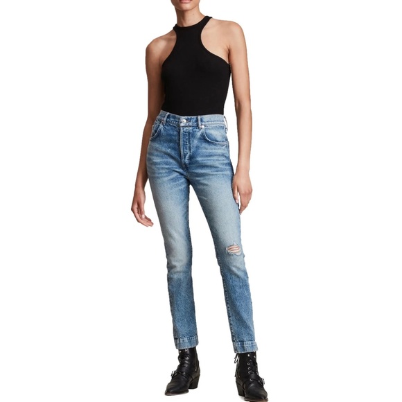 NEW ALLSAINTS BLACK RIBBED TANK BODYSUIT - Picture 9 of 10